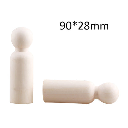 Unfinished Solid Wood Peg Doll People