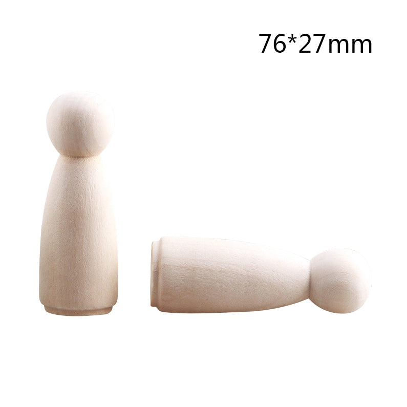 Unfinished Solid Wood Peg Doll People