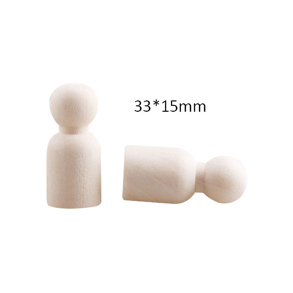 Unfinished Solid Wood Peg Doll People