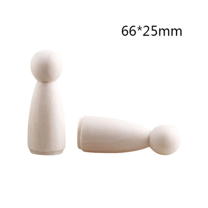 Unfinished Solid Wood Peg Doll People