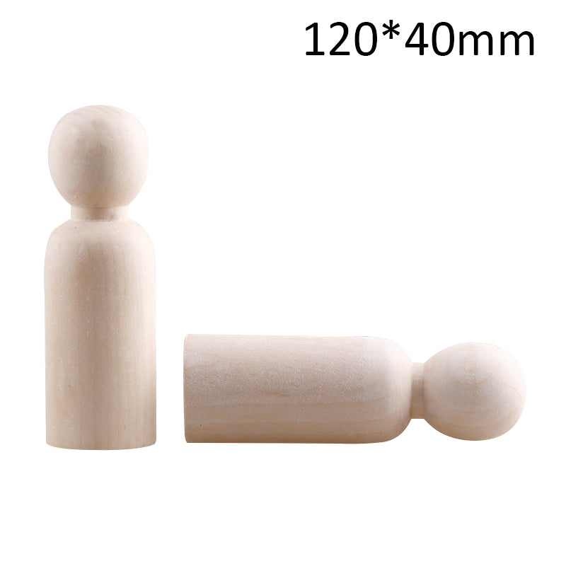 Unfinished Solid Wood Peg Doll People