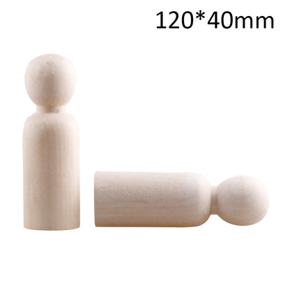Unfinished Solid Wood Peg Doll People