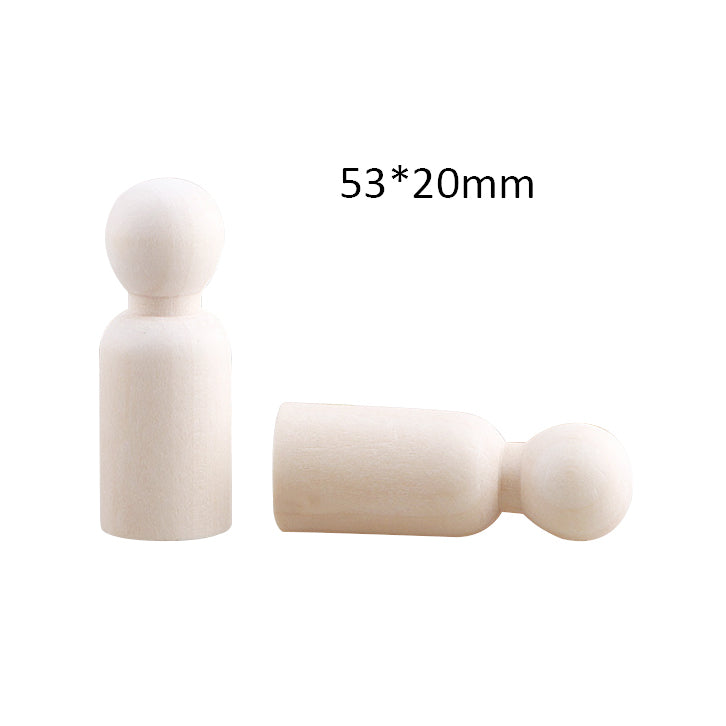 Unfinished Solid Wood Peg Doll People