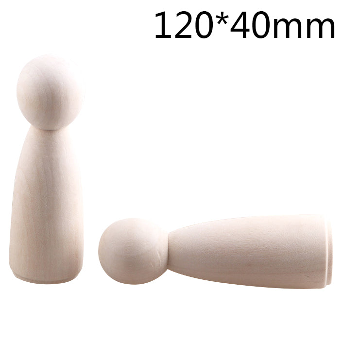 Unfinished Solid Wood Peg Doll People