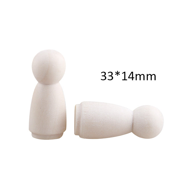 Unfinished Solid Wood Peg Doll People