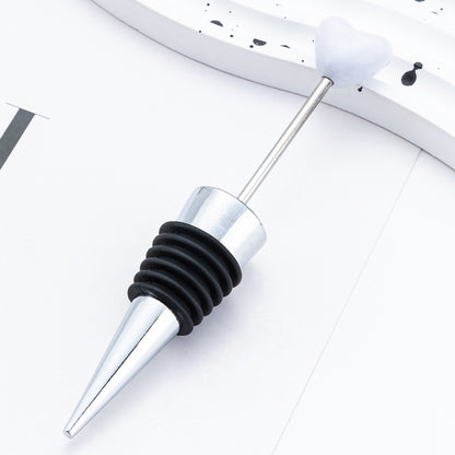 New 5Pcs/Lots Heart Beadable Wine Stopper Blank - Add Beads