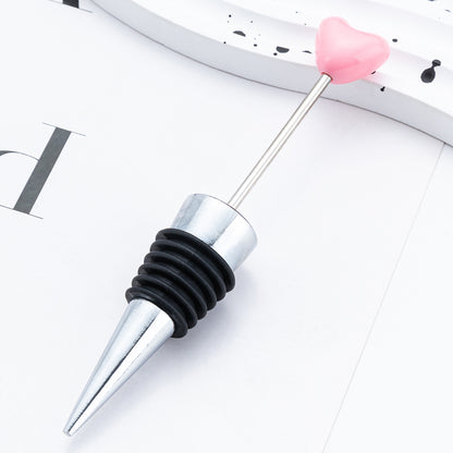 New 5Pcs/Lots Heart Beadable Wine Stopper Blank - Add Beads