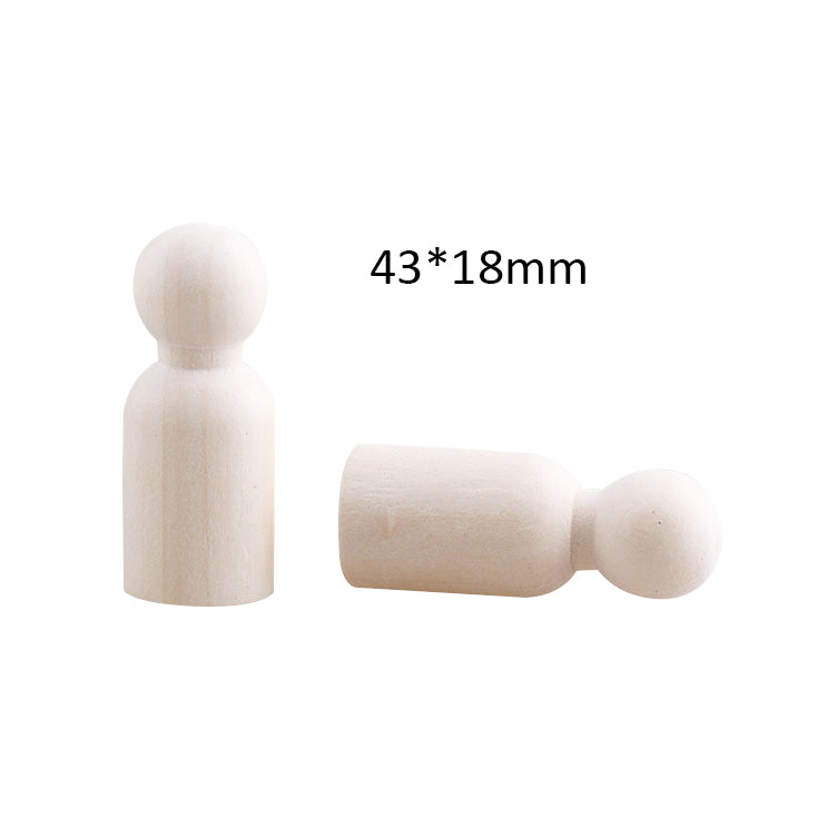 Unfinished Solid Wood Peg Doll People