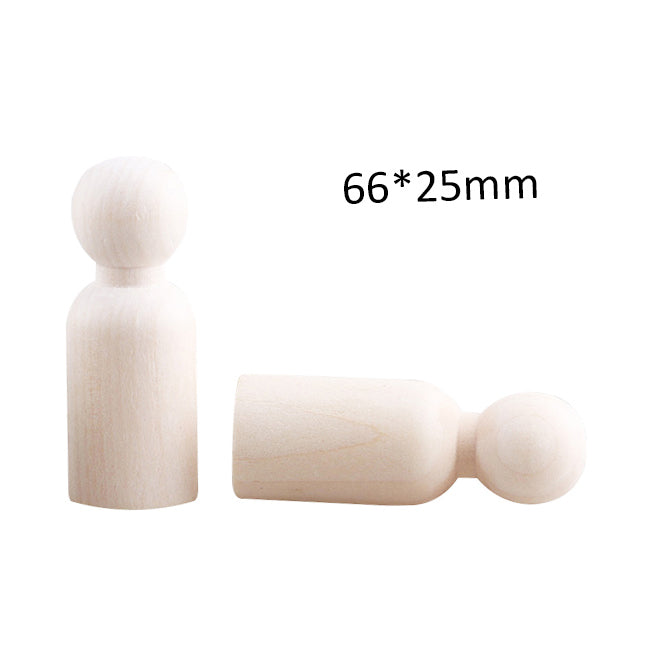 Unfinished Solid Wood Peg Doll People