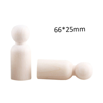 Unfinished Solid Wood Peg Doll People