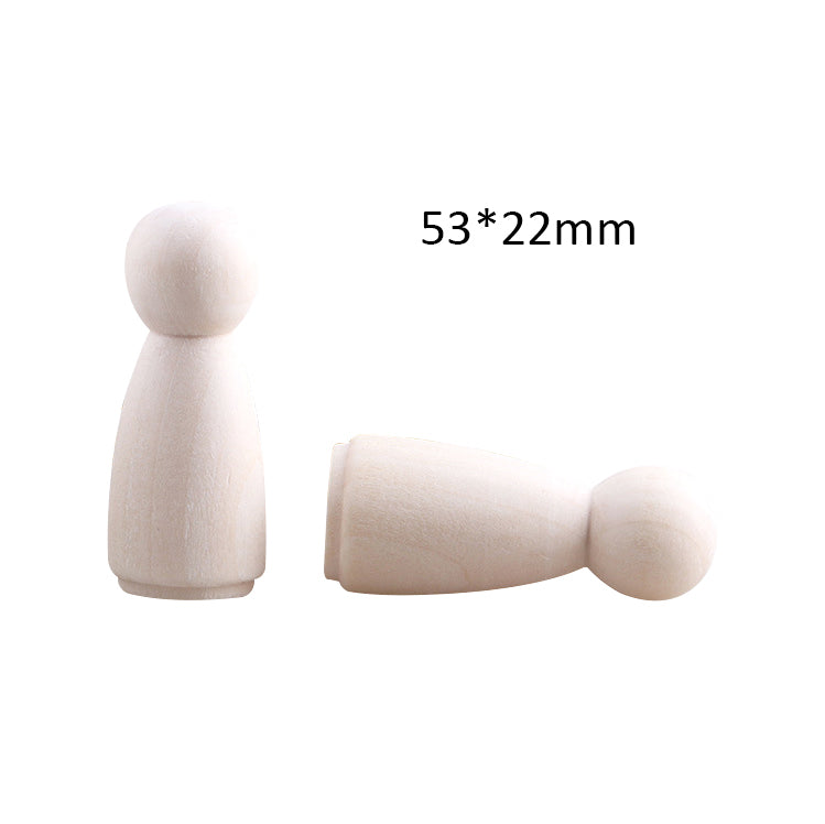Unfinished Solid Wood Peg Doll People