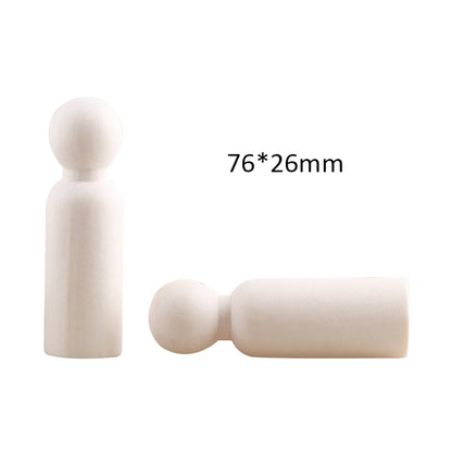 Unfinished Solid Wood Peg Doll People