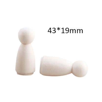 Unfinished Solid Wood Peg Doll People