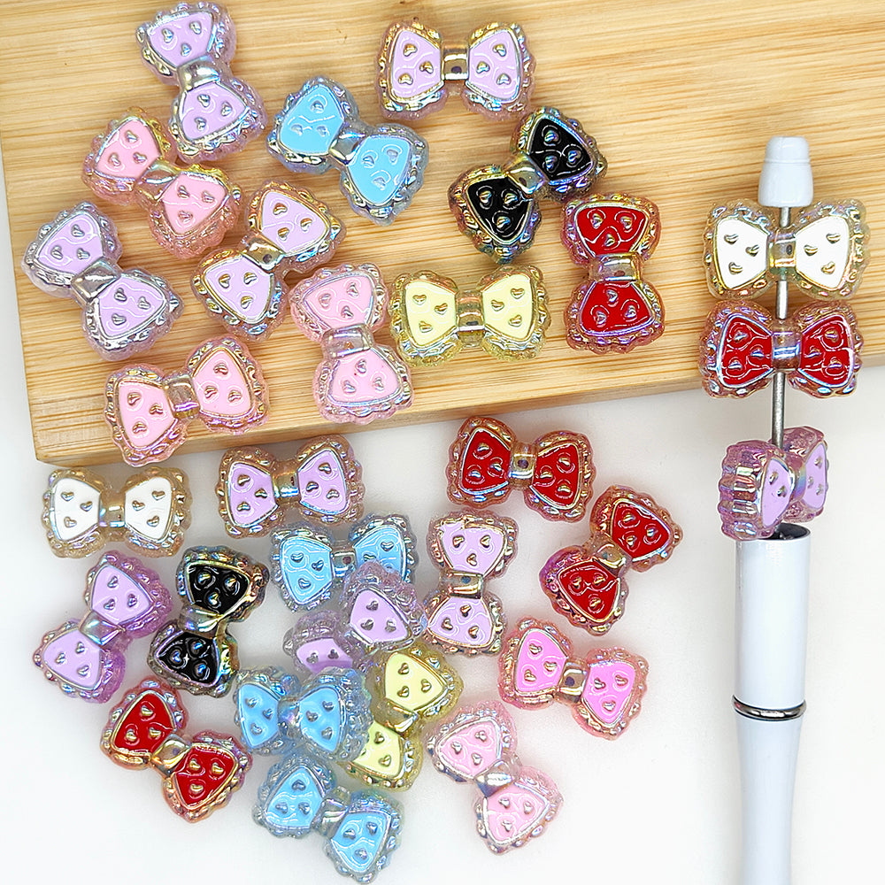 Opal Bowknot Beads,Focal Beads,Assorted Color Acrylic Beads