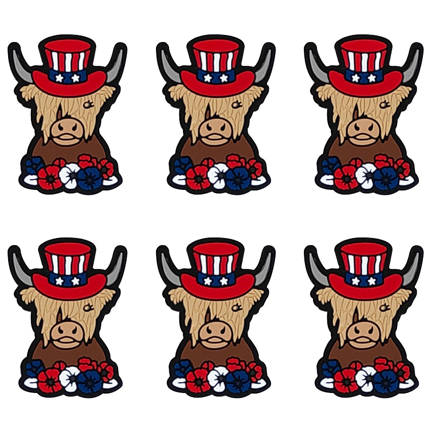 Patriotic Highland Cow Focal