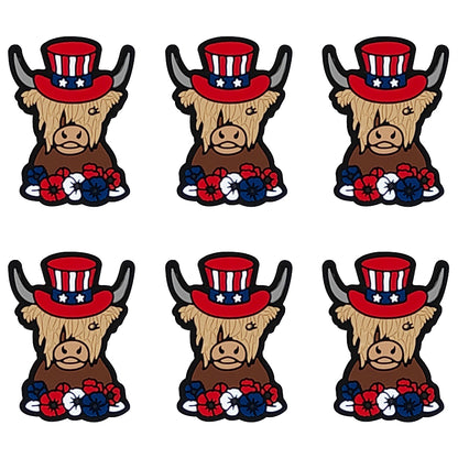 Patriotic Highland Cow Focal
