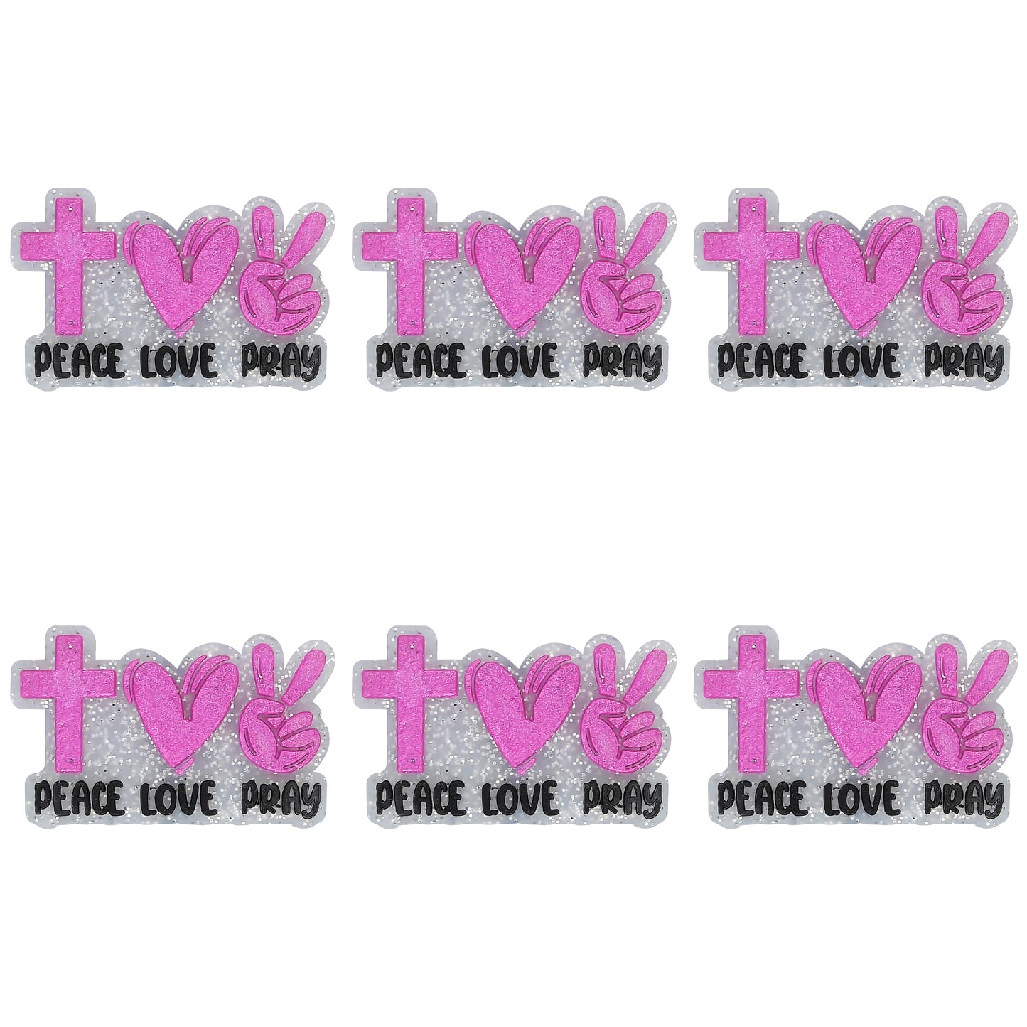 Peace Love Pray Glitter Focal