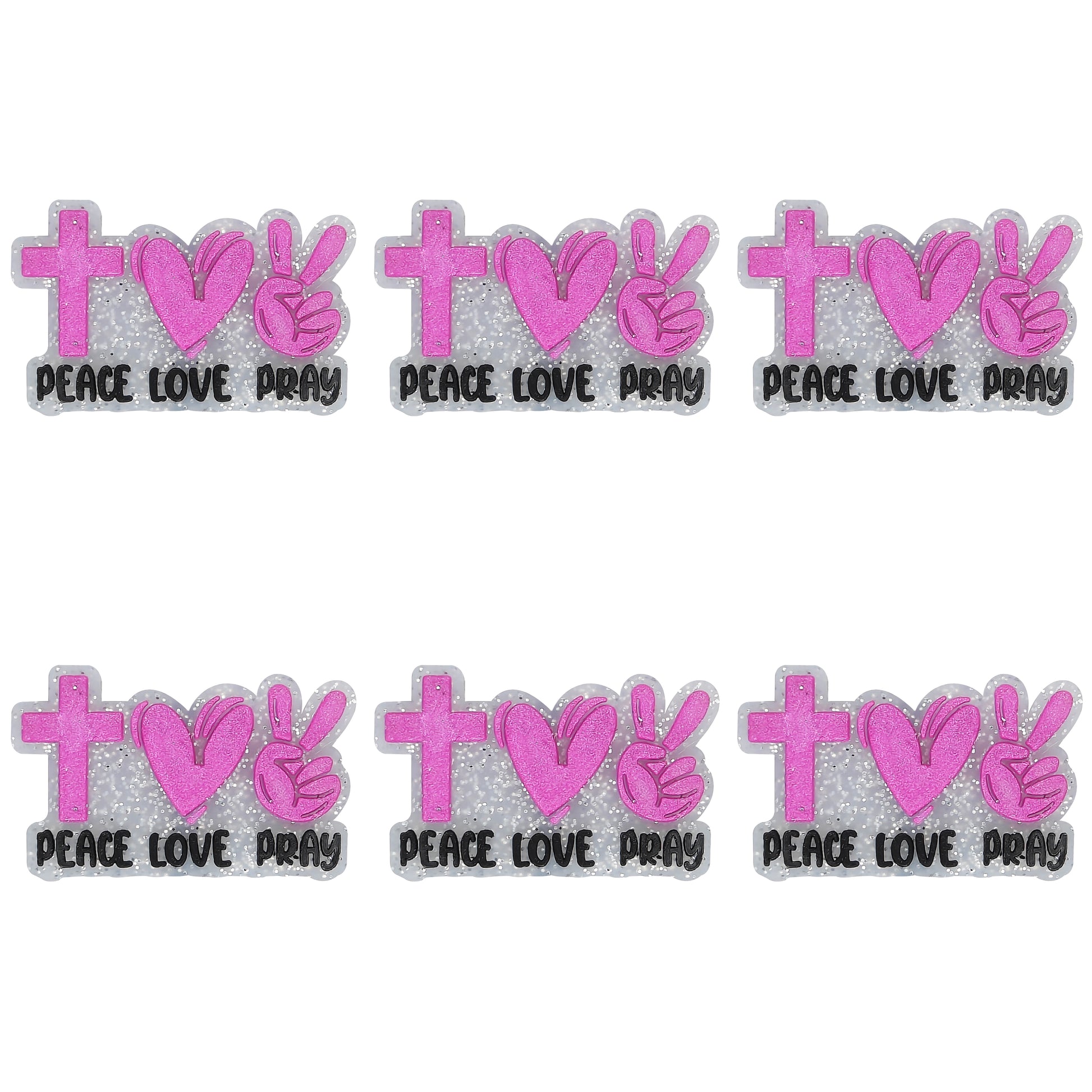Peace Love Pray Glitter Focal