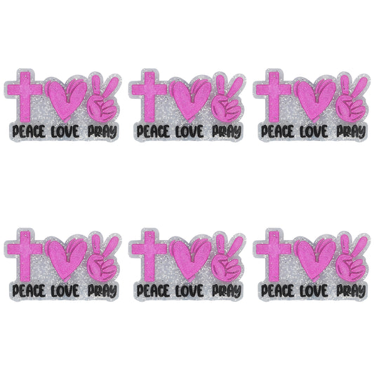 Peace Love Pray Glitter Focal