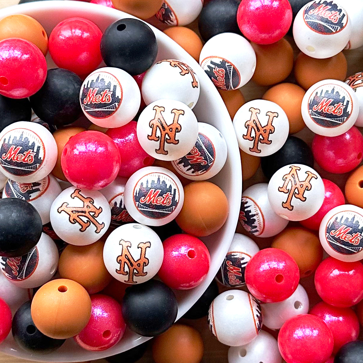 Pen DIY 40Pcs Baseball Team Assorted Beads,Wholesale Bead