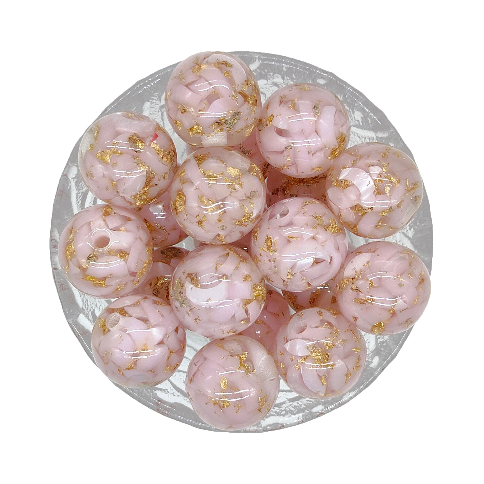 20mm Pink Flake Chunky Bubblegum Acrylic Beads