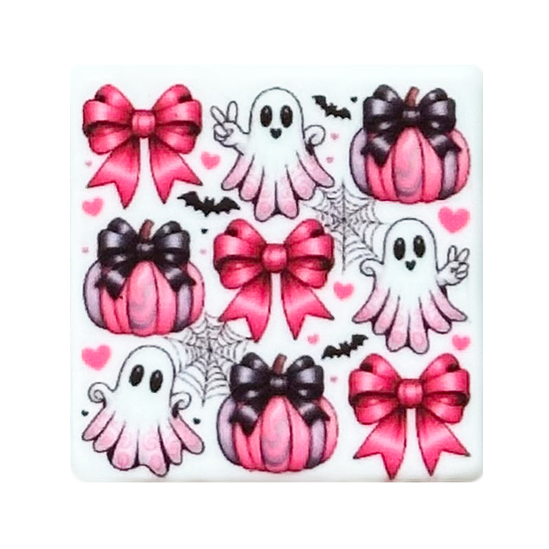 Pink Coquette Halloween Ghost Print Focal