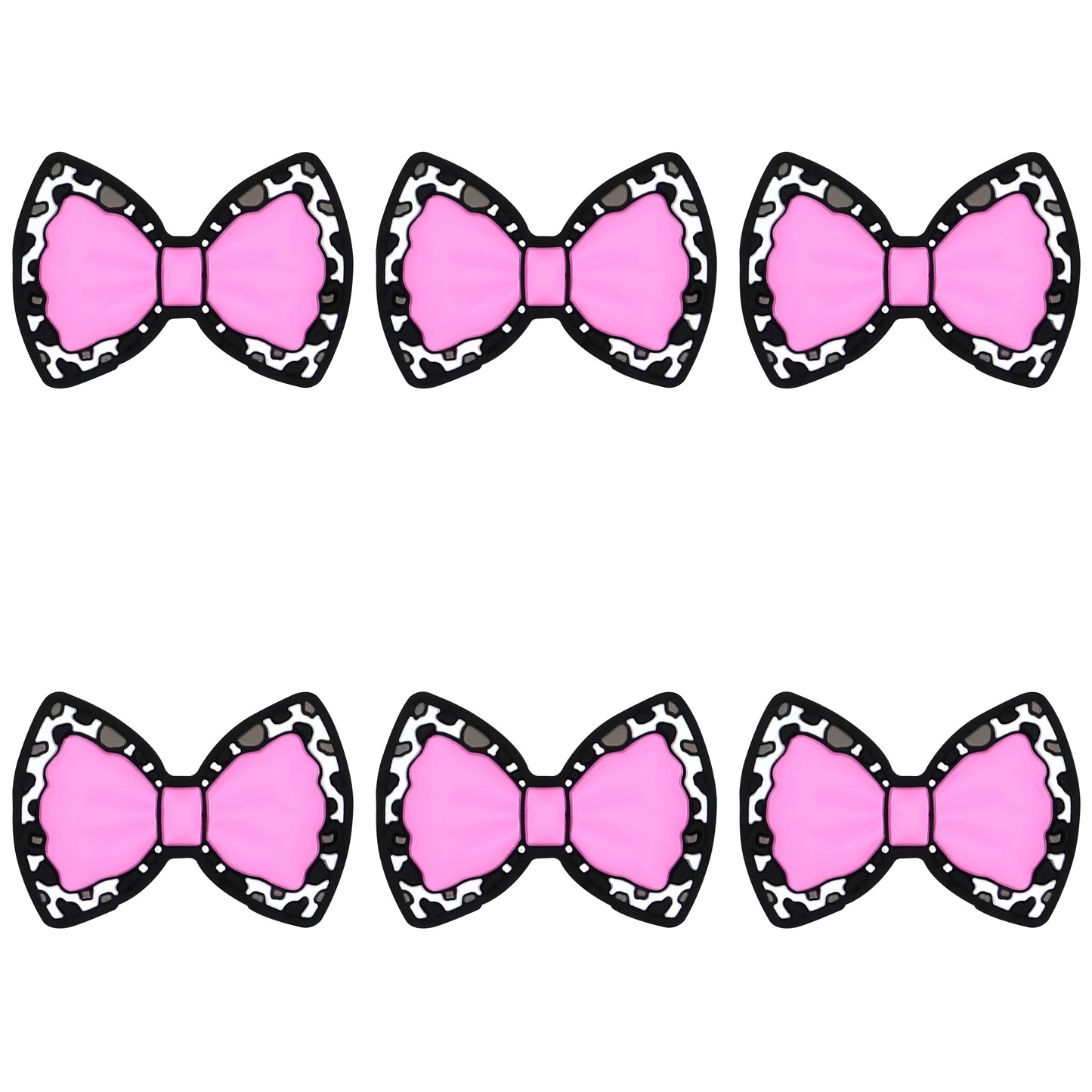 Pink Cow Print Bow Focal