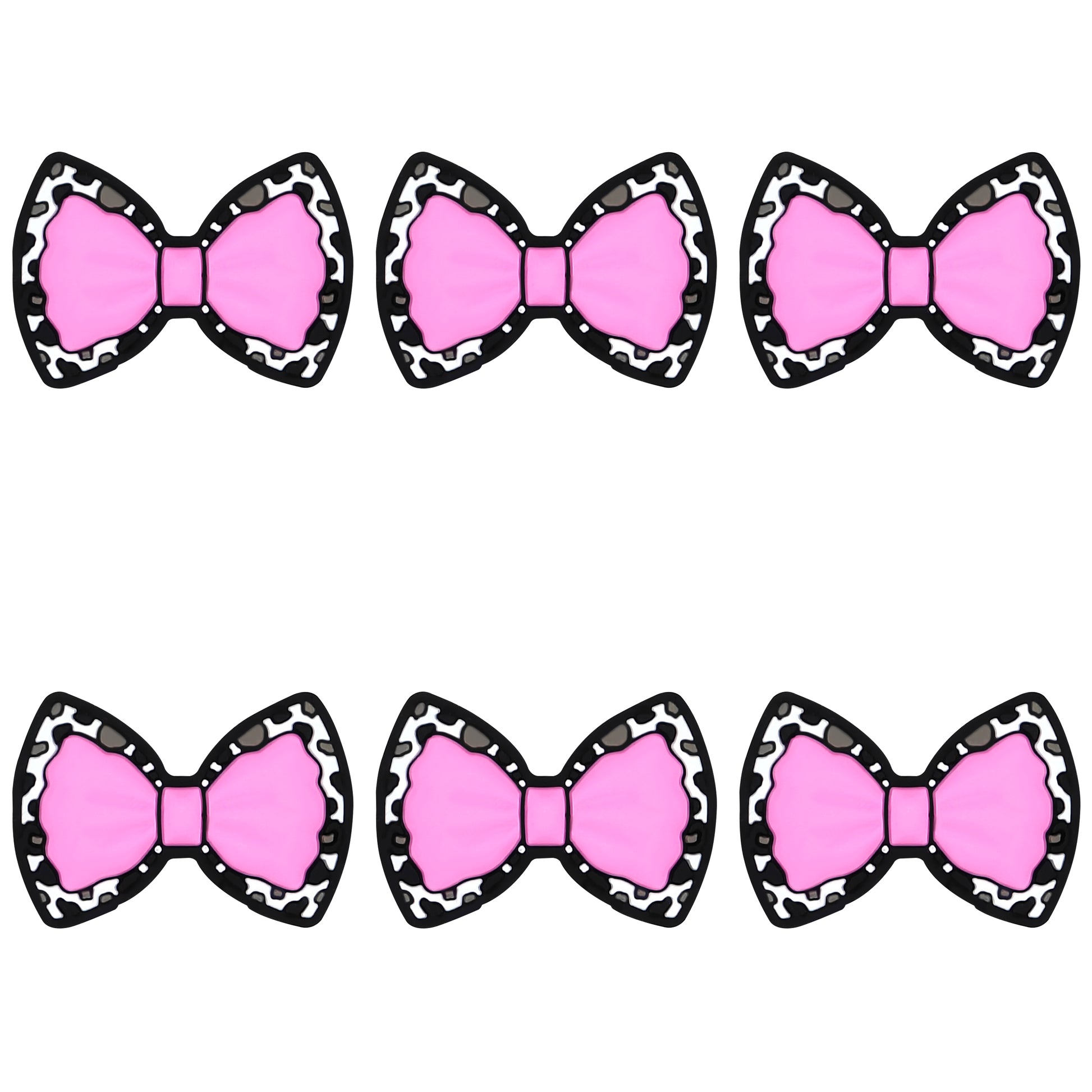 Pink Cow Print Bow Focal
