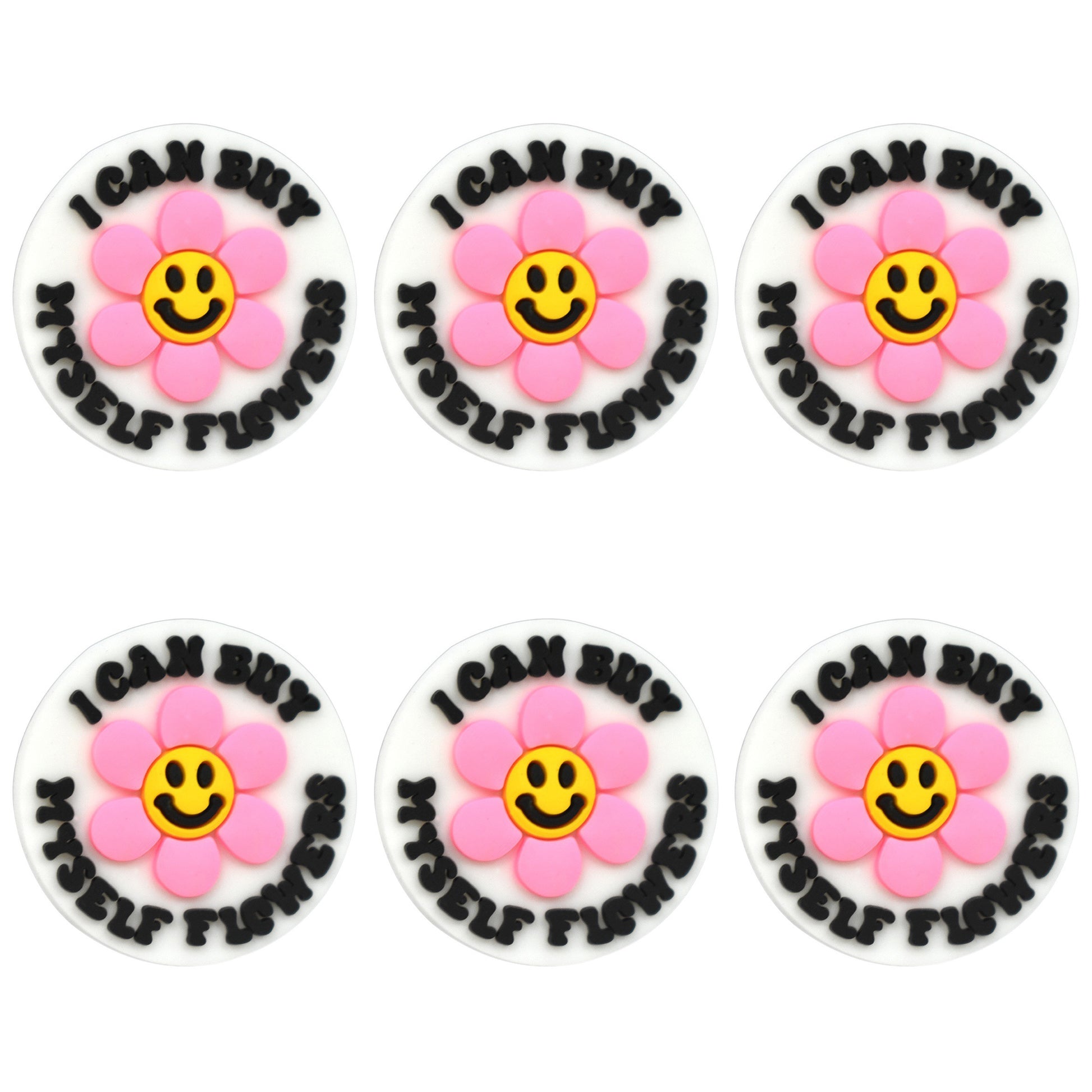 Pink Flower Smiley Focal