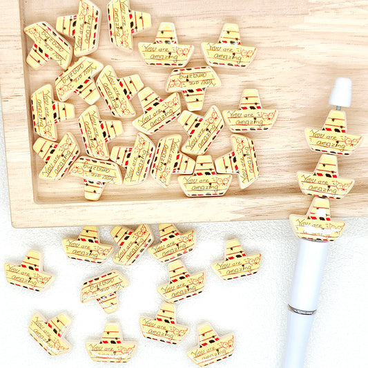 Print Boat Shape Acrylic Beads,Jewelry Beads,DIY Beadable Pen