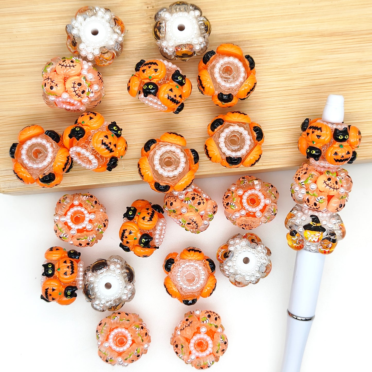 Pumpkin Acrylic Fancy Beads,Chunky Beads for Pen