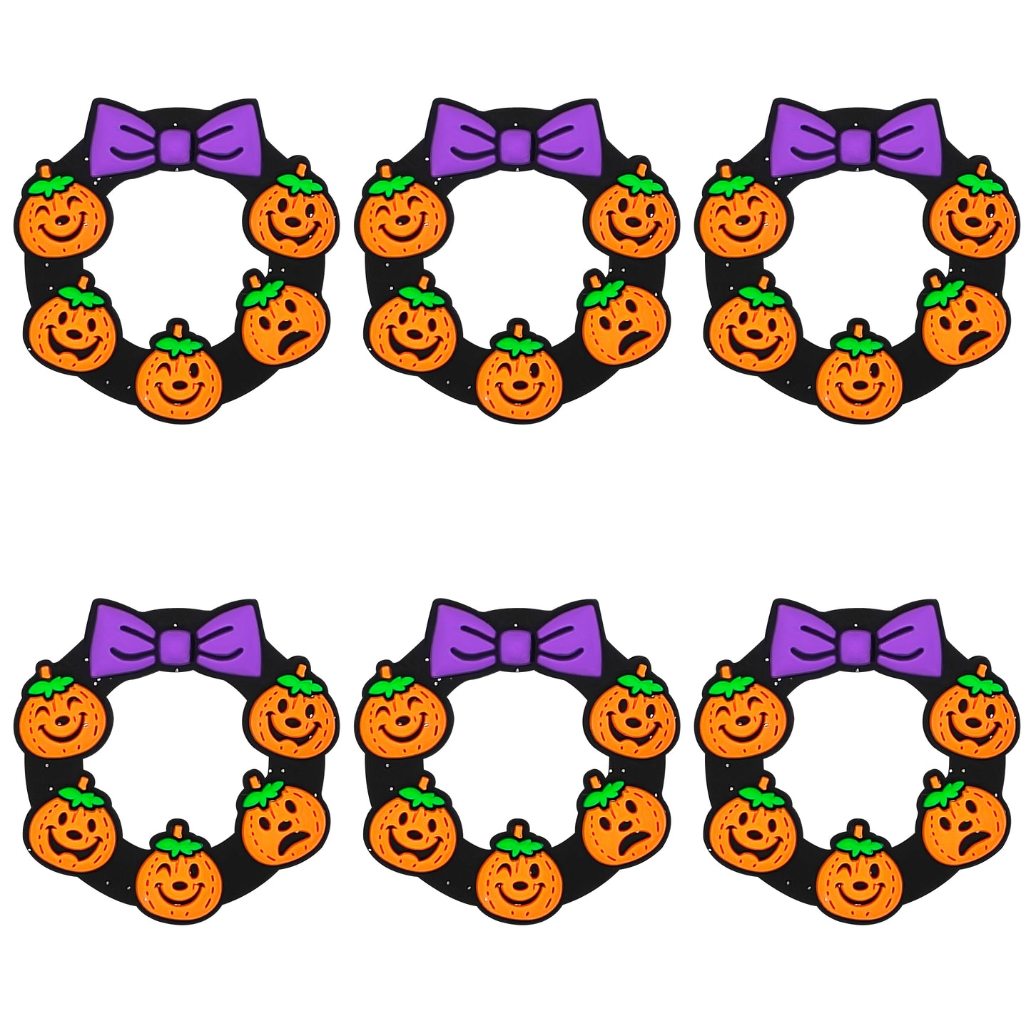Pumpkin Bow Wreath Halloween Focal
