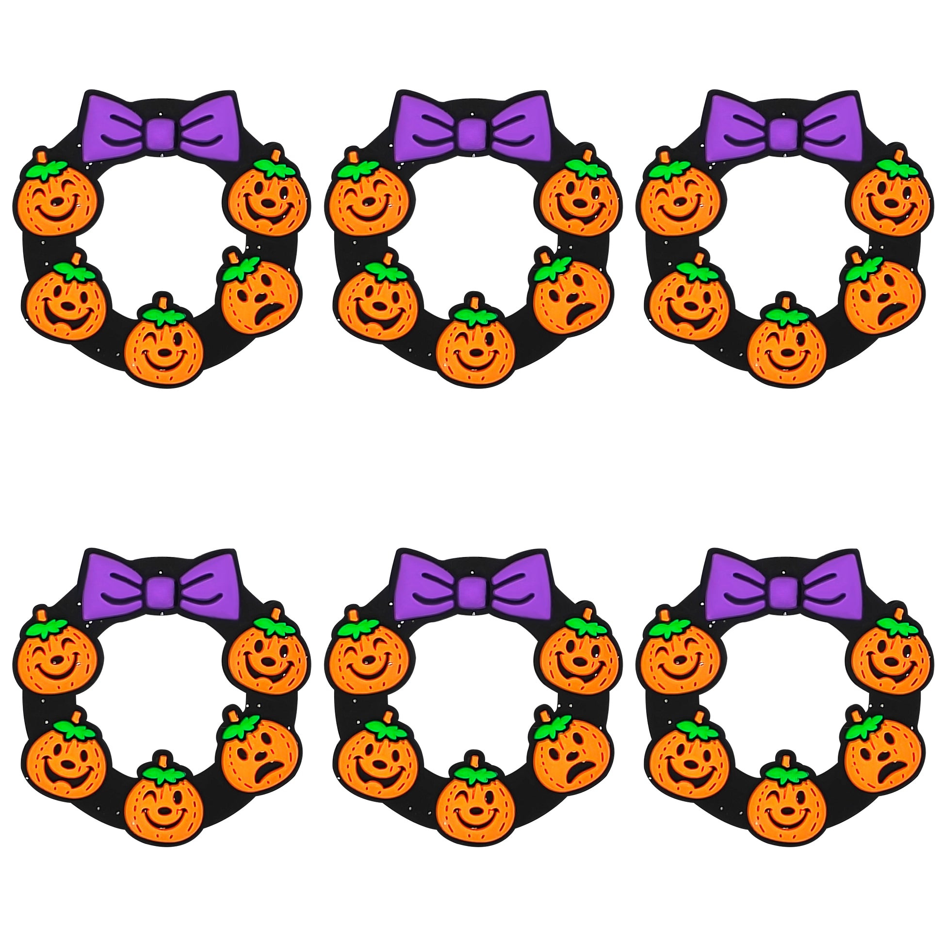 Pumpkin Bow Wreath Halloween Focal
