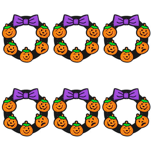 Pumpkin Bow Wreath Halloween Focal