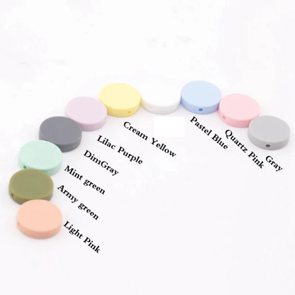 Flat Round Disc Silicone Beads 20mm
