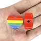 Rainbow Heart Chunky Acrylic Beads