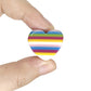 Rainbow Stripe Heart Bubblegum Acrylic Beads