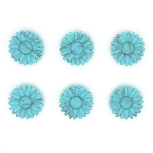 30mm Turquoise Marble Sunflower Silicone Focal Beads