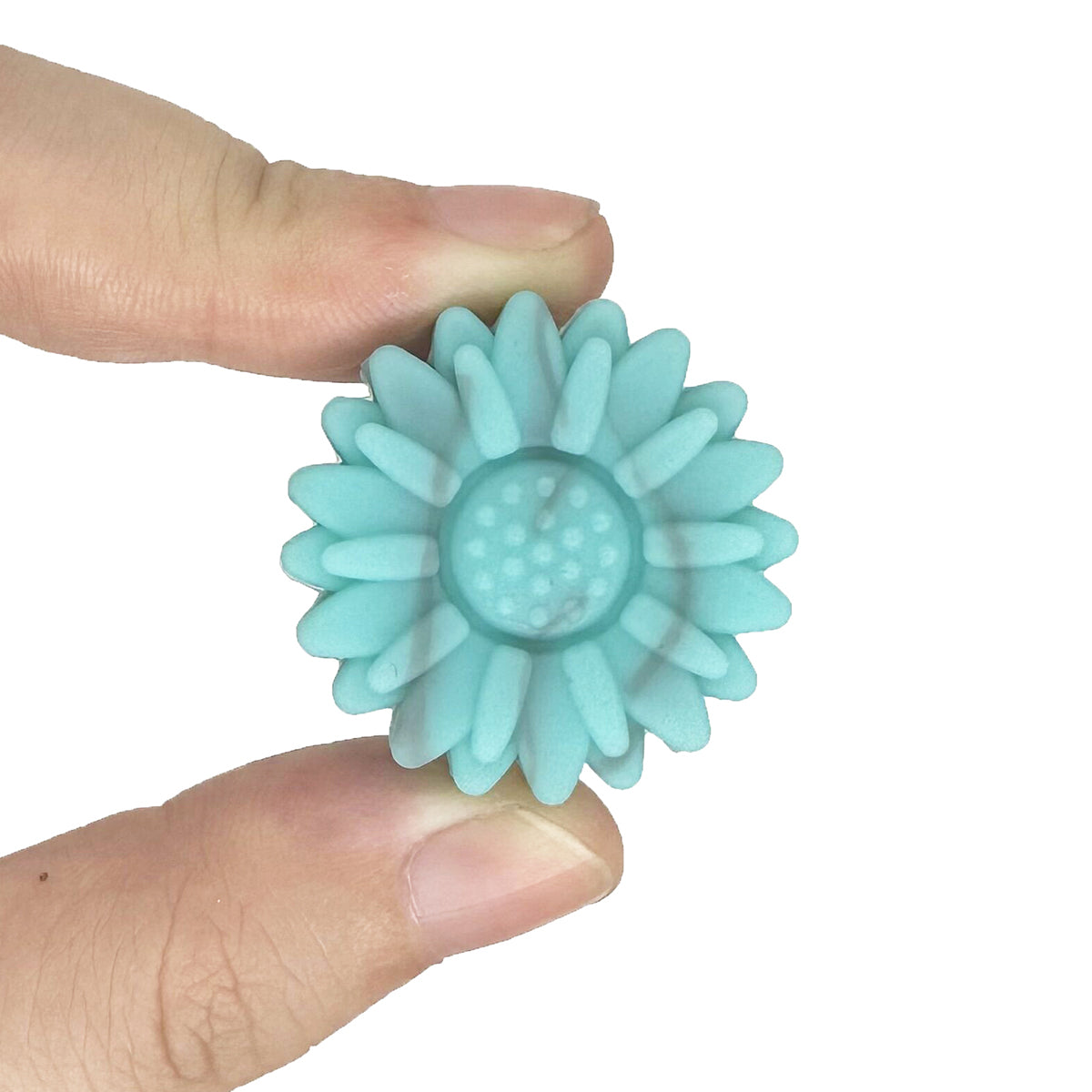 30mm Turquoise Marble Sunflower Silicone Focal Beads