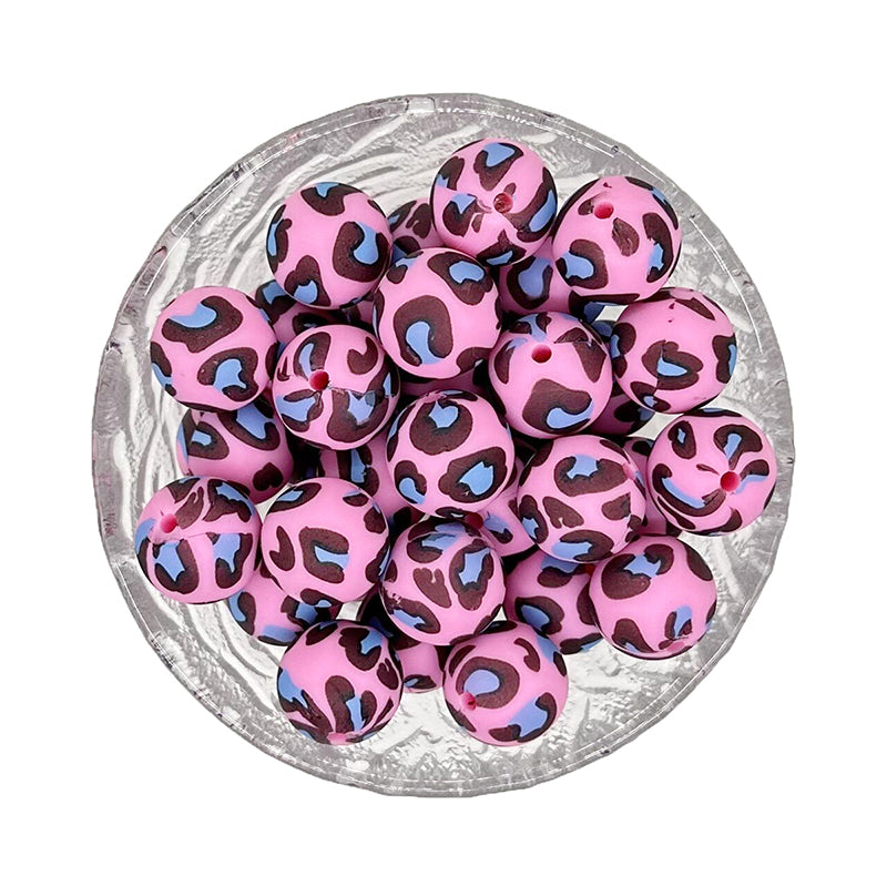 15mm New Print Round Silicone Beads