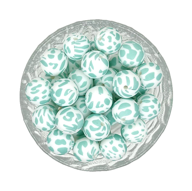 15mm New Print Round Silicone Beads