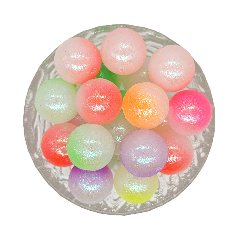 20mm Gradient Glitter Chunky Bubblegum Acrylic Beads- Mix Color
