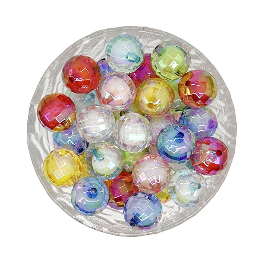 16mm UV Faceted Mix Color Acrylic Beads