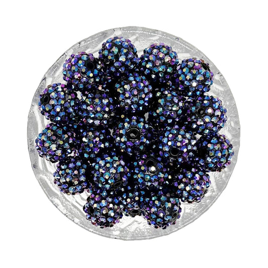 16mm Purple Ore Rhinestone Bubblegum Beads