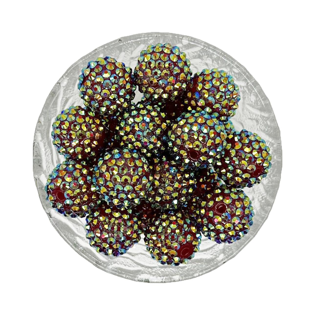 20mm Colorful AB Rhinestone Bubblegum Acrylic Beads