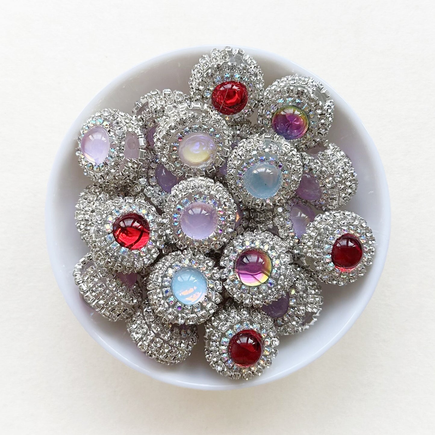 Gem Beads, Sparkling Rhinestone Beads, Sparkle Focal Beads
