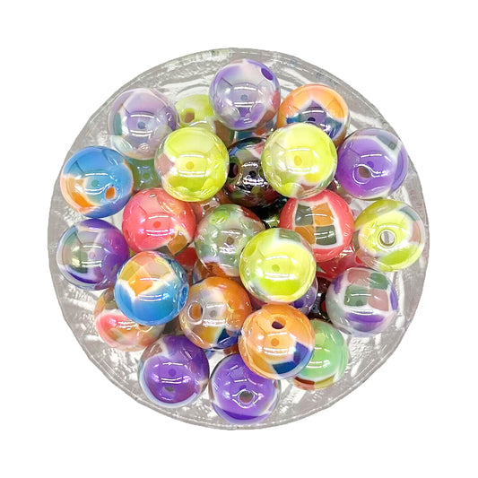 16mm Glossy Gumball Beads, Colored Acrylic Beads