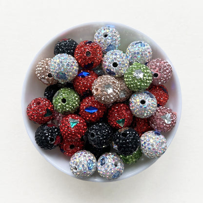16mm Sparkle Rhinestone Polymer Clay Beads