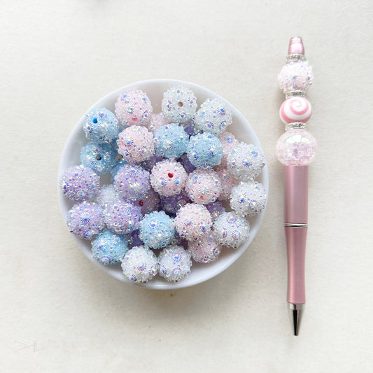 16mm Bling AB Rhinestone Sugar Bubblegum Acrylic Beads