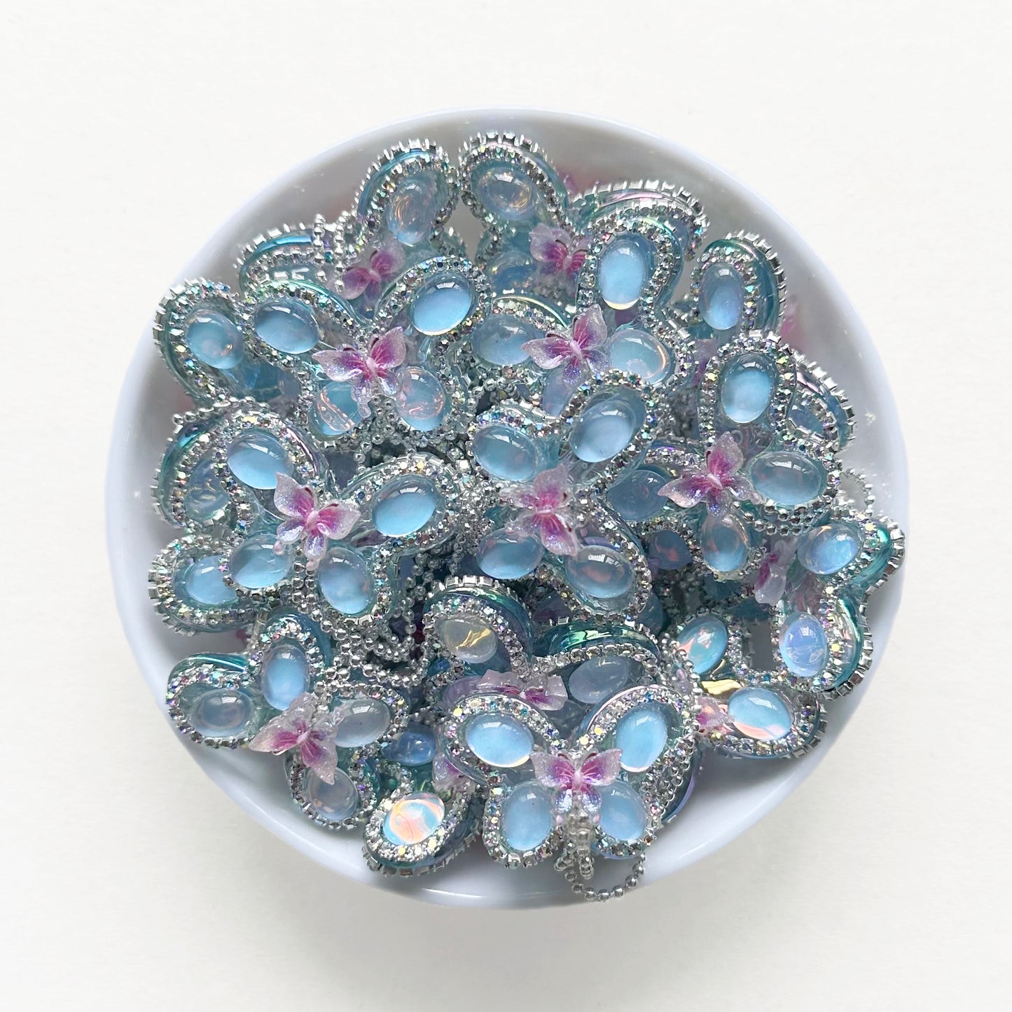 Sparkling Rhinestone Butterfly Beads, Tassels Beads